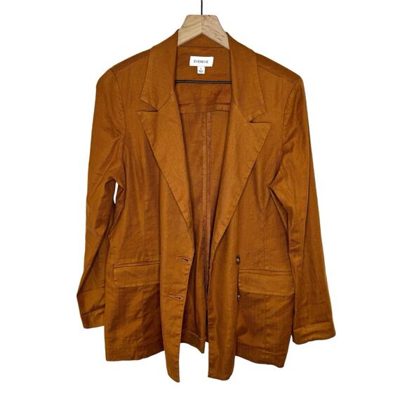 Evereve Women’s Alexa Women’s Linen Blend Double Breasted Blazer Size S Preppy - Picture 3 of 7